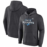 Men's Detroit Lions Heather Charcoal 2023 Playoffs Fleece Pullover Hoodie,baseball caps,new era cap wholesale,wholesale hats